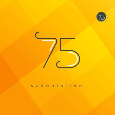 Modern 75 dijital numara logo simge, geometrik kurumsal kimlik, vektör çizim