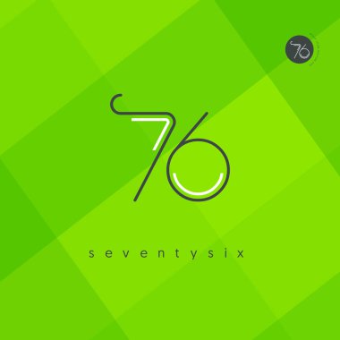Modern 76 dijital numara logo simge, geometrik kurumsal kimlik, vektör çizim