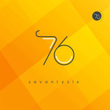 Modern 76 dijital numara logo simge, geometrik kurumsal kimlik, vektör çizim