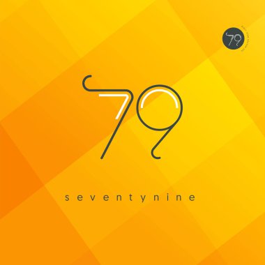 Modern 79 dijital numara logo simge, geometrik kurumsal kimlik, vektör çizim