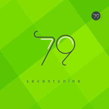 Modern 79 dijital numara logo simge, geometrik kurumsal kimlik, vektör çizim