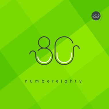 Modern 80 dijital numara logo simge, geometrik kurumsal kimlik, vektör çizim