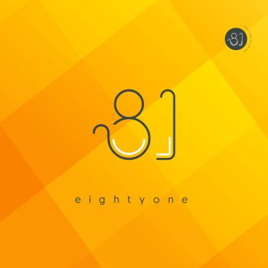 Modern 81 dijital numara logo simge, geometrik kurumsal kimlik, vektör çizim