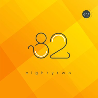 Modern 82 dijital numara logo simge, geometrik kurumsal kimlik, vektör çizim