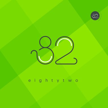 Modern 82 dijital numara logo simge, geometrik kurumsal kimlik, vektör çizim