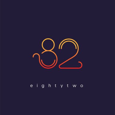 Modern 82 dijital numara logo simge, geometrik kurumsal kimlik, vektör çizim