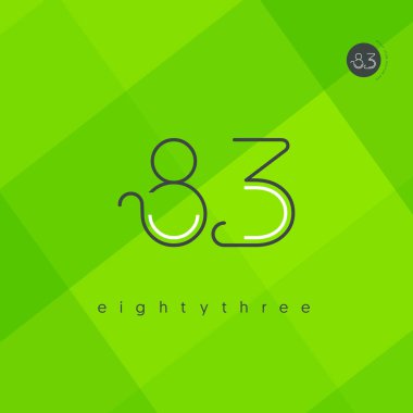 Modern 83 Dijital numara logo simge, geometrik kurumsal kimlik, vektör çizim