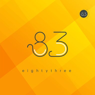 Modern 83 Dijital numara logo simge, geometrik kurumsal kimlik, vektör çizim