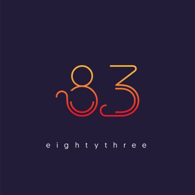 Modern 83 Dijital numara logo simge, geometrik kurumsal kimlik, vektör çizim