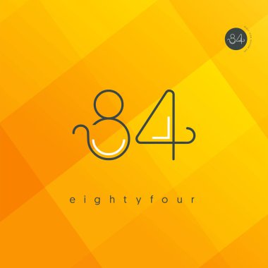 Modern 84 dijital numara logo simge, geometrik kurumsal kimlik, vektör çizim