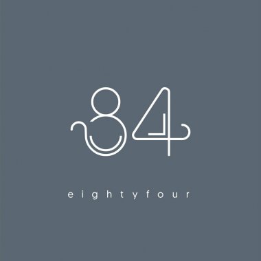 Modern 84 dijital numara logo simge, geometrik kurumsal kimlik, vektör çizim