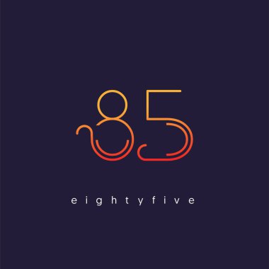 Modern 85 dijital numara logo simge, geometrik kurumsal kimlik, vektör çizim