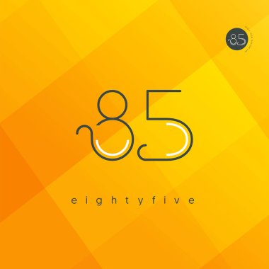 Modern 85 dijital numara logo simge, geometrik kurumsal kimlik, vektör çizim
