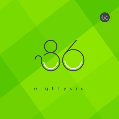 Modern 86 dijital numara logo simge, geometrik kurumsal kimlik, vektör çizim