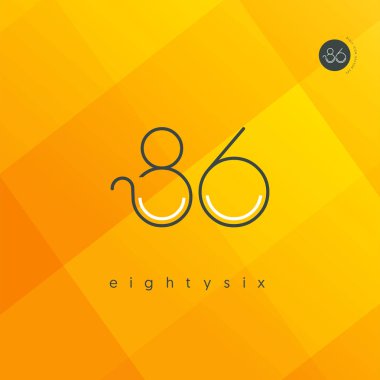 Modern 86 dijital numara logo simge, geometrik kurumsal kimlik, vektör çizim