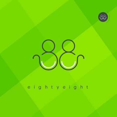 Modern 88 dijital numara logo simge, geometrik kurumsal kimlik, vektör çizim