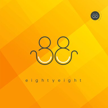 Modern 88 dijital numara logo simge, geometrik kurumsal kimlik, vektör çizim