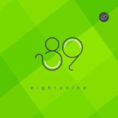 Modern 89 dijital numara logo simge, geometrik kurumsal kimlik, vektör çizim