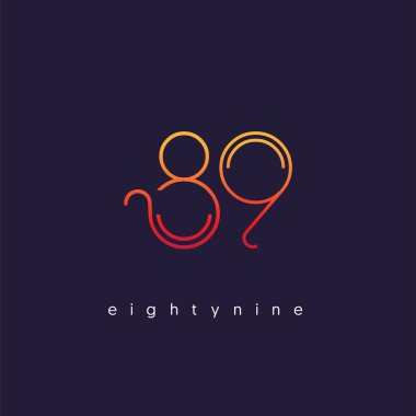 Modern 89 dijital numara logo simge, geometrik kurumsal kimlik, vektör çizim