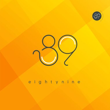 Modern 89 dijital numara logo simge, geometrik kurumsal kimlik, vektör çizim