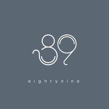 Modern 89 dijital numara logo simge, geometrik kurumsal kimlik, vektör çizim