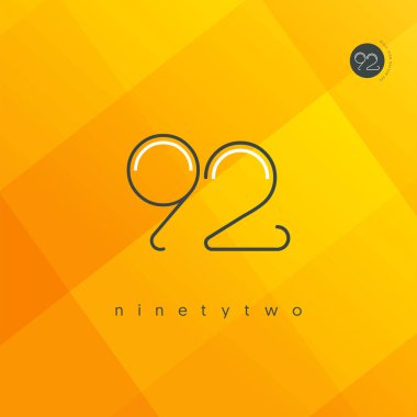 Modern 92 dijital numara logo simge, geometrik kurumsal kimlik, vektör çizim