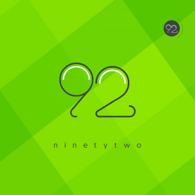 Modern 92 dijital numara logo simge, geometrik kurumsal kimlik, vektör çizim