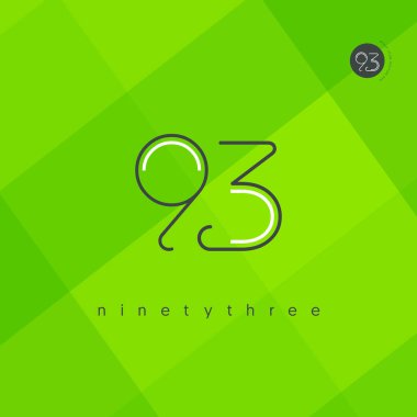 Modern 93 dijital numara logo simge, geometrik kurumsal kimlik, vektör çizim