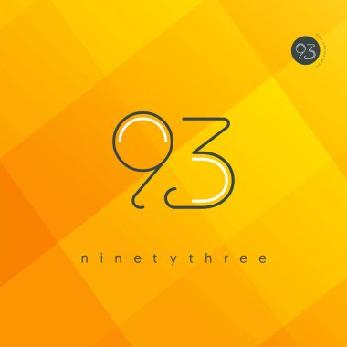 Modern 93 dijital numara logo simge, geometrik kurumsal kimlik, vektör çizim