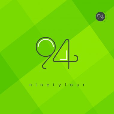 Modern 94 dijital numara logo simge, geometrik kurumsal kimlik, vektör çizim