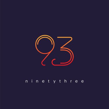 Modern 93 dijital numara logo simge, geometrik kurumsal kimlik, vektör çizim