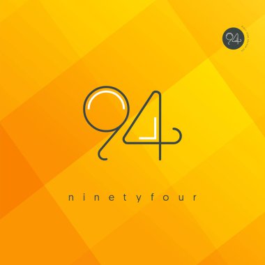Modern 94 dijital numara logo simge, geometrik kurumsal kimlik, vektör çizim