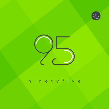 Modern 95 dijital numara logo simge, geometrik kurumsal kimlik, vektör çizim