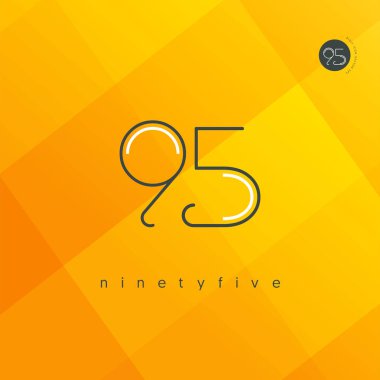 Modern 95 dijital numara logo simge, geometrik kurumsal kimlik, vektör çizim