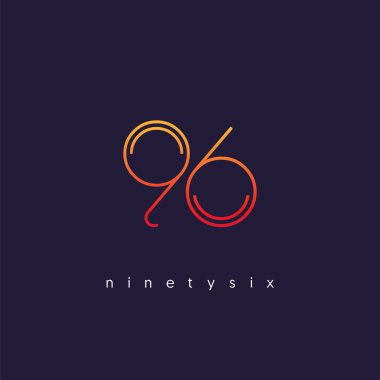 Modern 96 dijital numara logo simge, geometrik kurumsal kimlik, vektör çizim