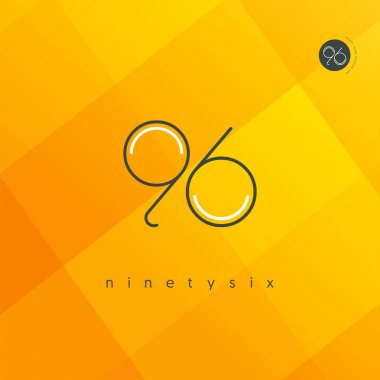 Modern 96 dijital numara logo simge, geometrik kurumsal kimlik, vektör çizim