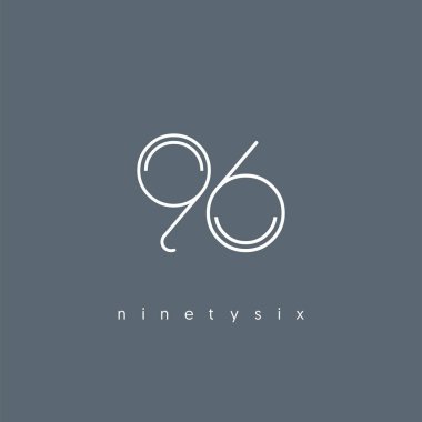 Modern 96 dijital numara logo simge, geometrik kurumsal kimlik, vektör çizim