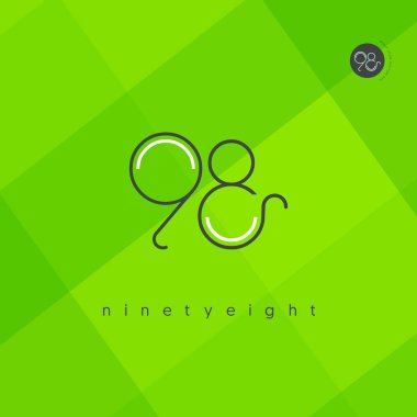 Modern 98 dijital numara logo simge, geometrik kurumsal kimlik, vektör çizim