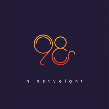 Modern 98 dijital numara logo simge, geometrik kurumsal kimlik, vektör çizim