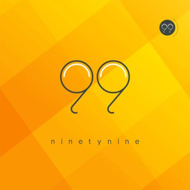 Modern 99 dijital numara logo simge, geometrik kurumsal kimlik, vektör çizim