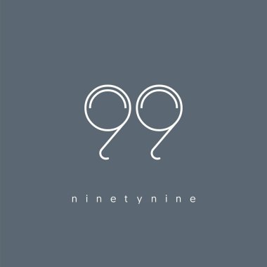 Modern 99 dijital numara logo simge, geometrik kurumsal kimlik, vektör çizim