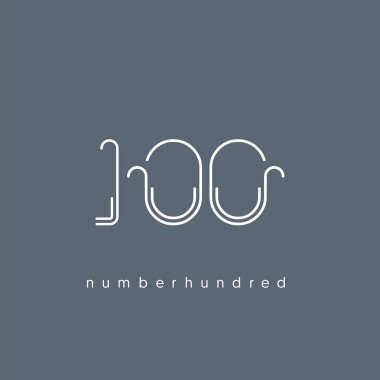 Modern 100 dijital numara logo simge, geometrik kurumsal kimlik, vektör çizim