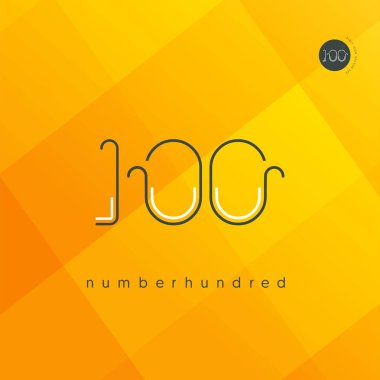Modern 100 dijital numara logo simge, geometrik kurumsal kimlik, vektör çizim