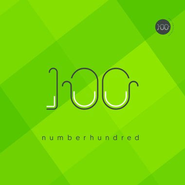 Modern 100 dijital numara logo simge, geometrik kurumsal kimlik, vektör çizim