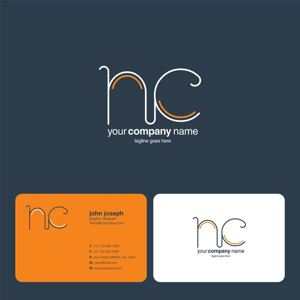 Ligne logo joint Nc — Image vectorielle