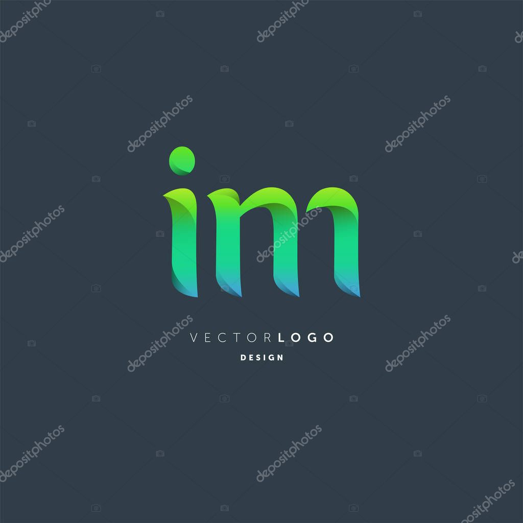 Logo joint im for business card template, vector illustration