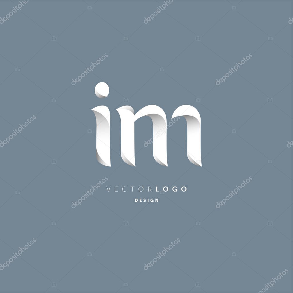 Logo joint im for business card template, vector illustration