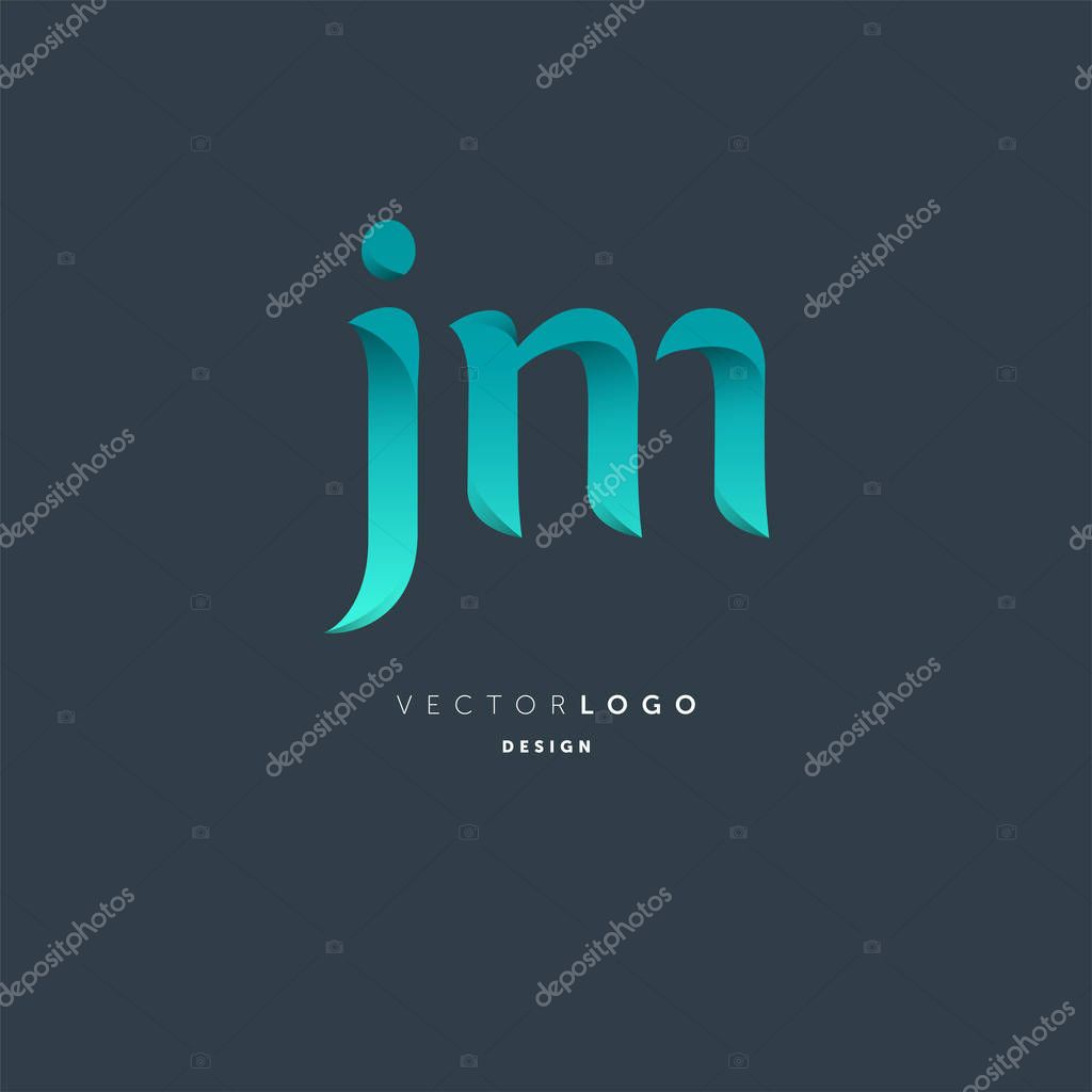 Logo joint jm for business card template, vector illustration