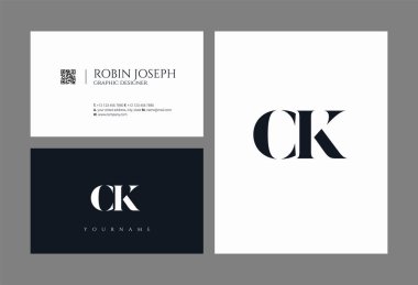 Hat logosu ortak Ck kartvizit şablonu için illüstrasyon vektör