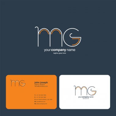 logo ortak Mg için kartvizit şablonu, vektör çizim